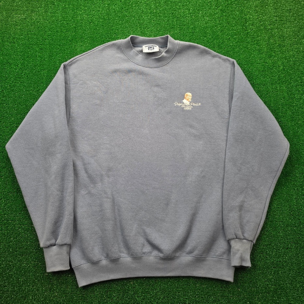 Vintage Lee Heavyweight Pope John Paul II St Louis 1999 Sweatshirt Unisex Medium